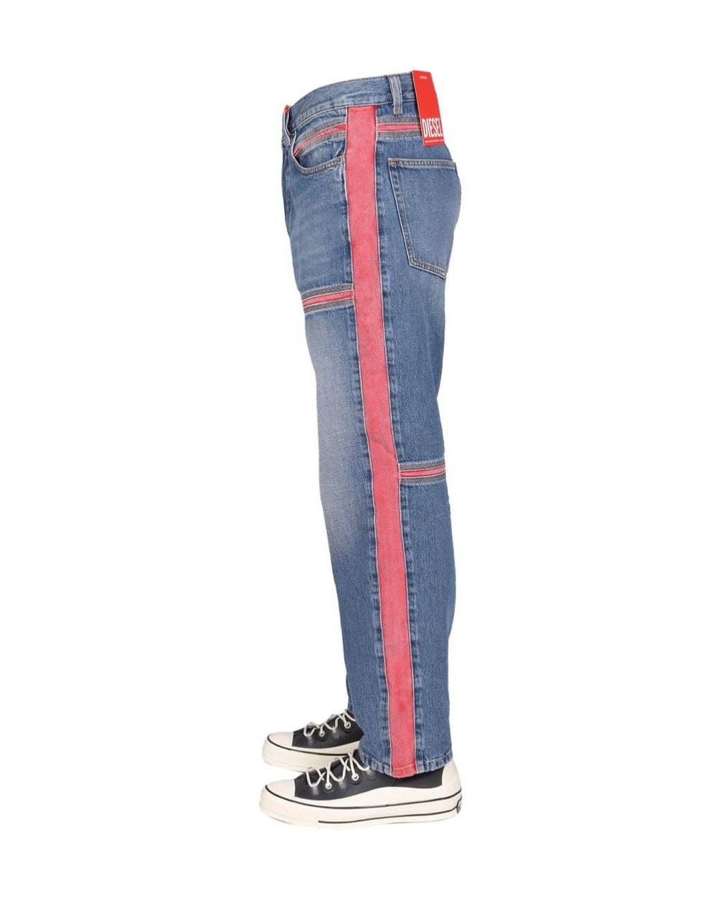 DIESEL Blue D-Mand Mid-Rise Straight Leg Jeans for men