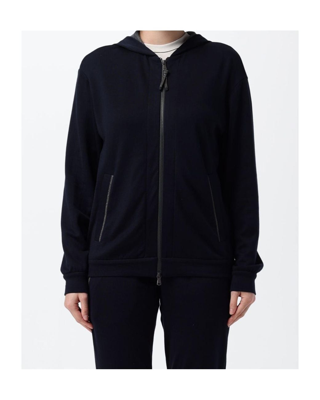 Brunello Cucinelli Black Zip-Up Hoodie