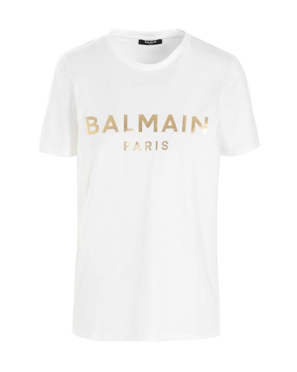 Balmain White Eco-Designed Cotton T-Shirt With Logo Print