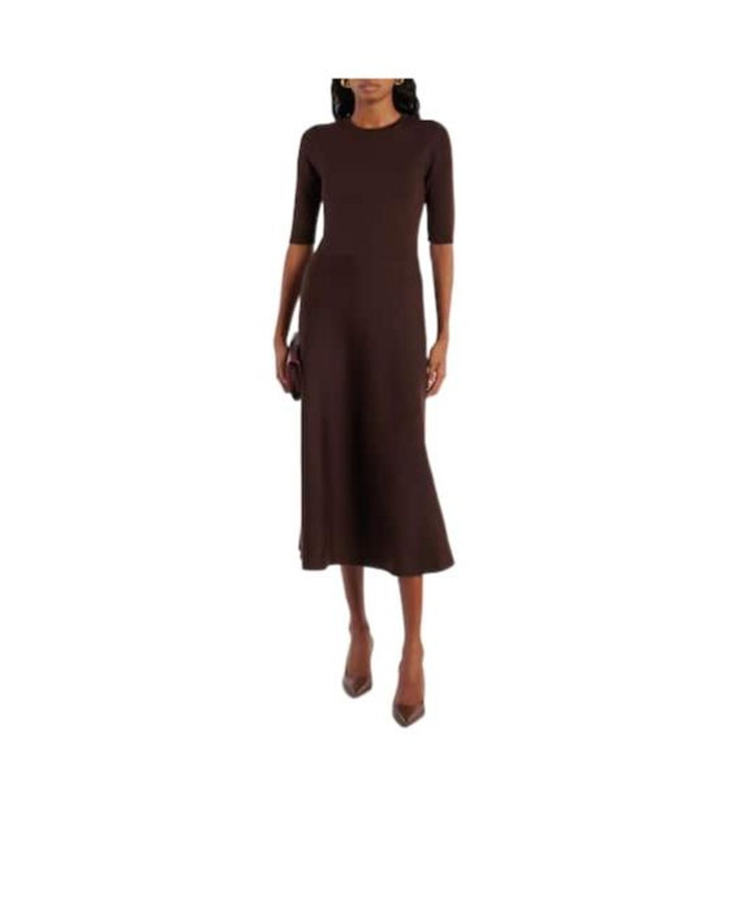 Gianvito Rossi Brown Solid Leather Pumps