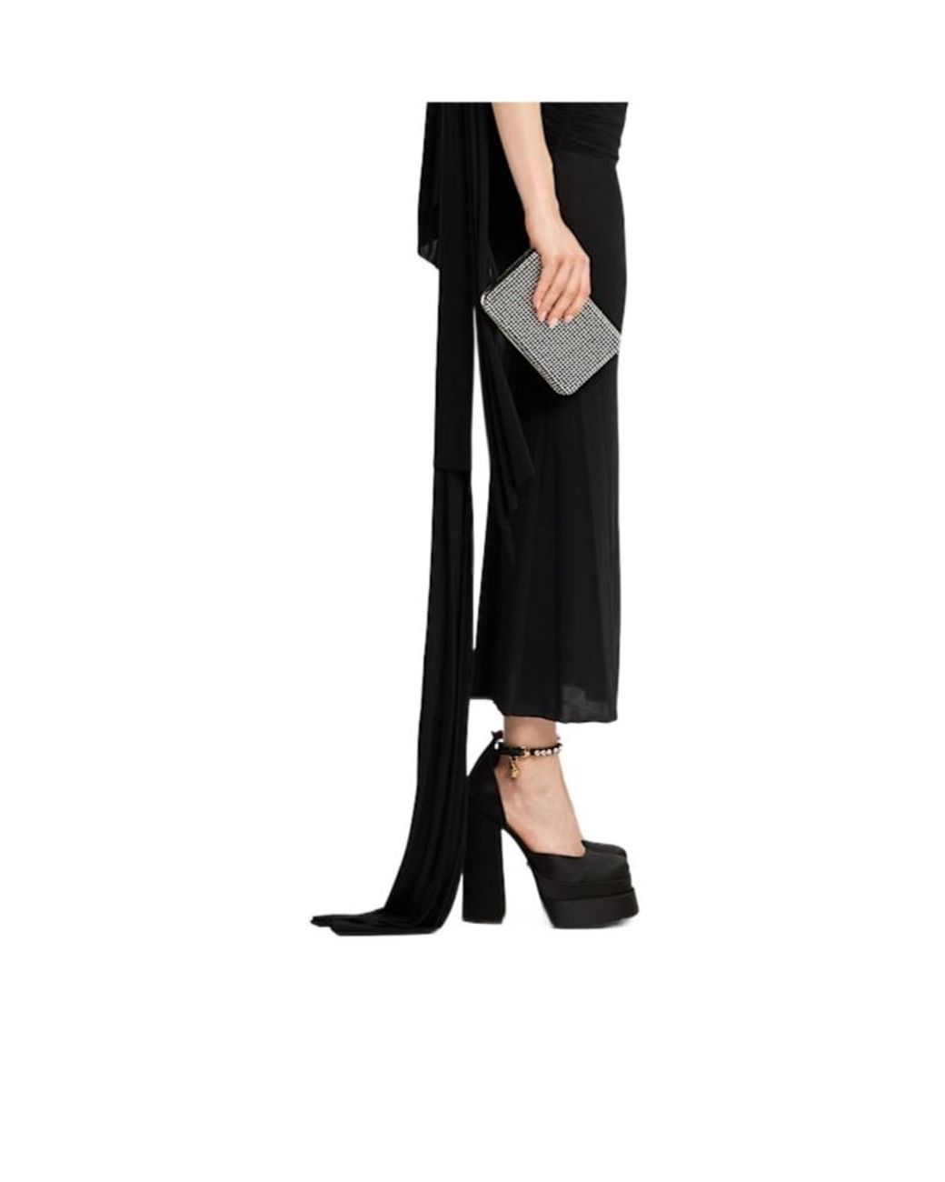 Versace Black Mules With Block Heel And Strap