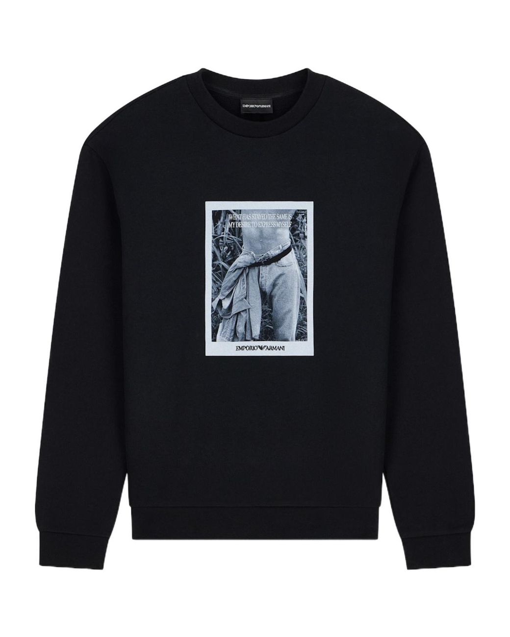 Emporio Armani Blue Signature Capsule Graphic-Print Sweatshirt for men