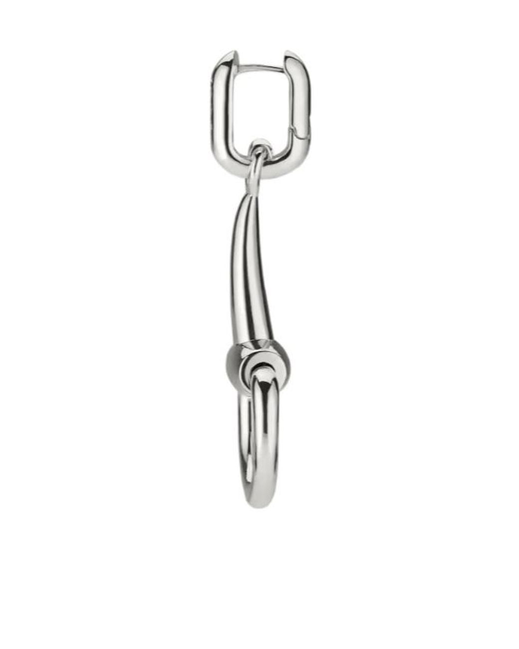 Gucci White Horsebit Earrings