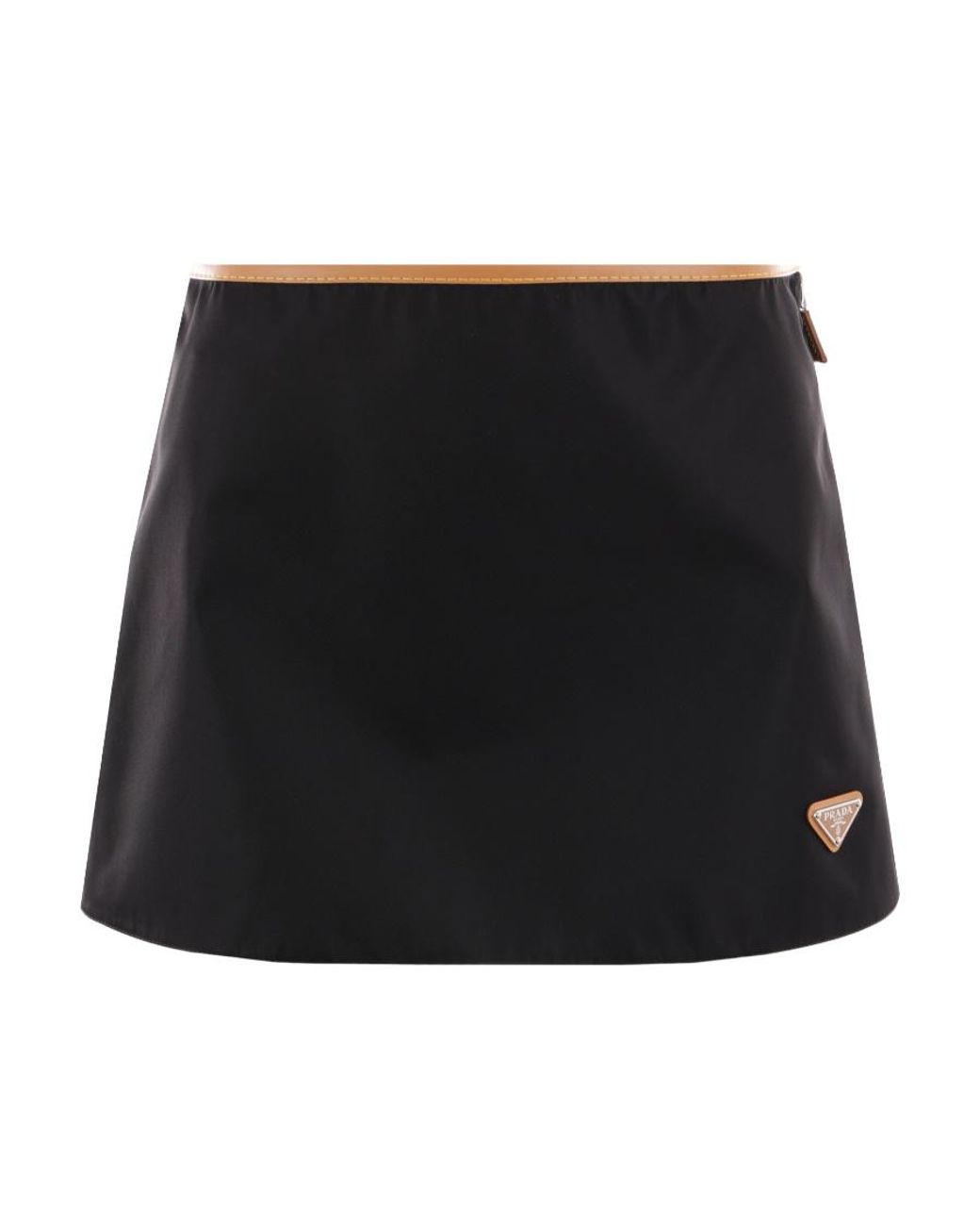 Prada Black Logo Plaque Skirt
