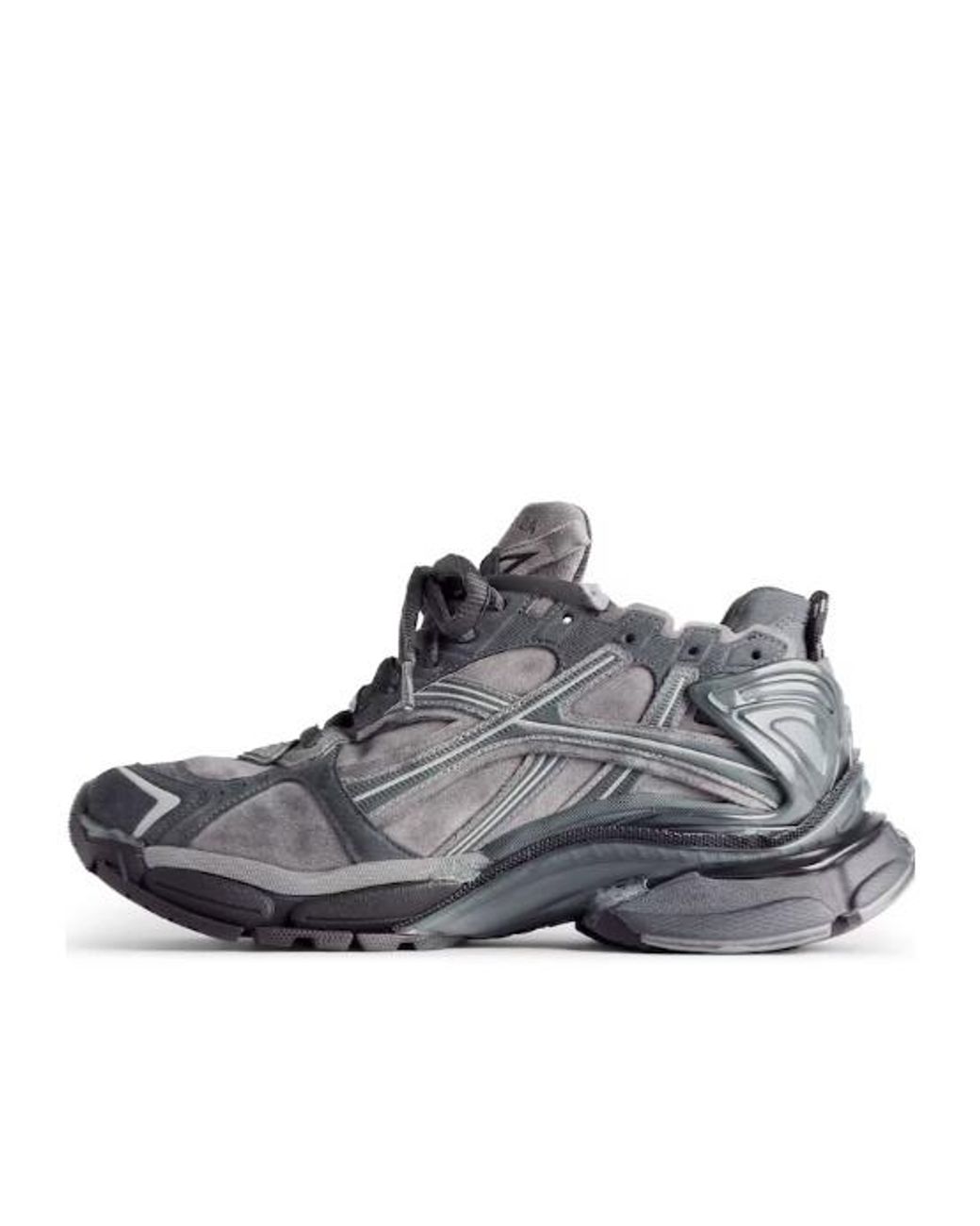 Balenciaga Gray Runner Lace-Up Sneakers for men