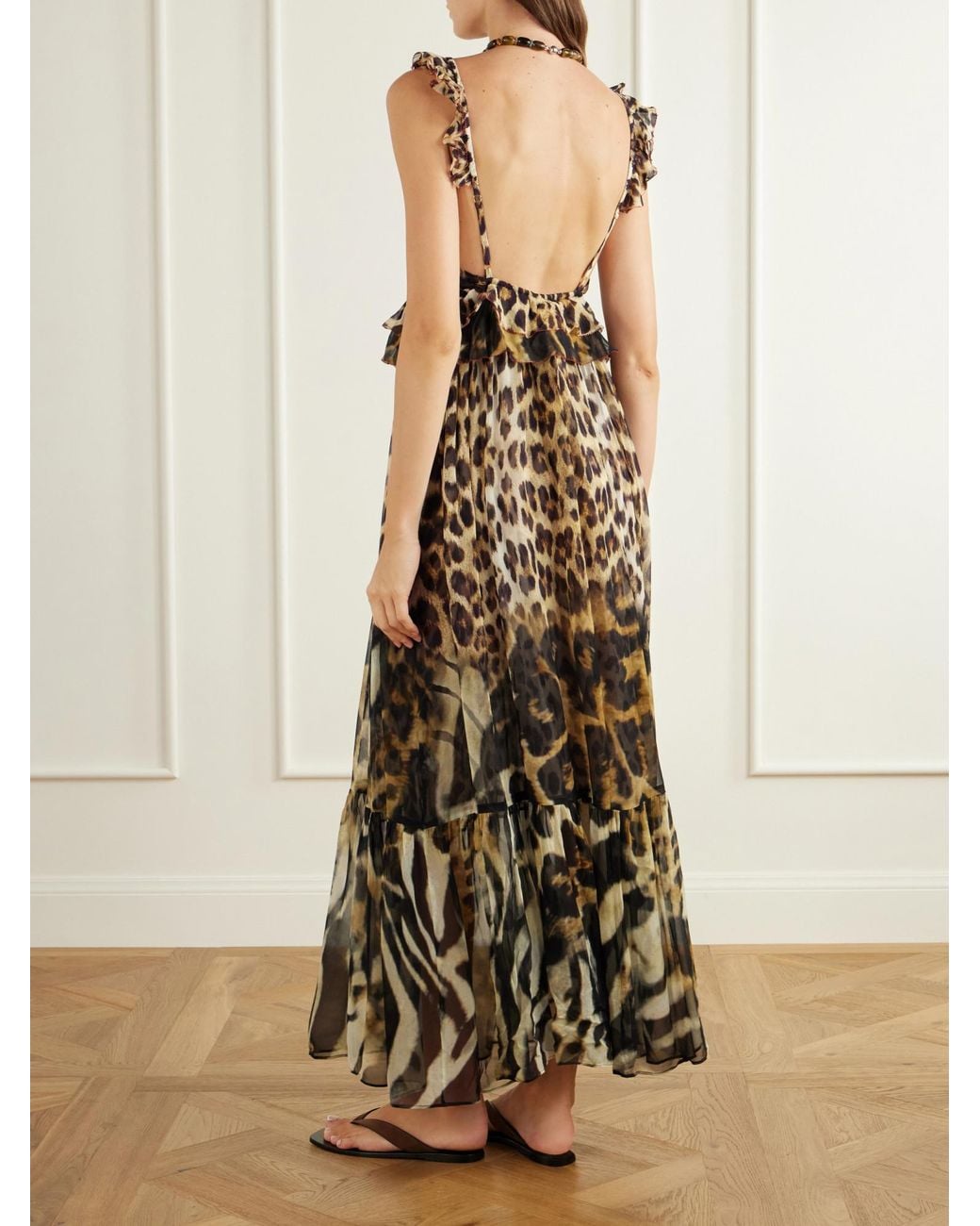 Camilla Multicolor Crystal-Embellished Animal-Print Silk Maxi Dress