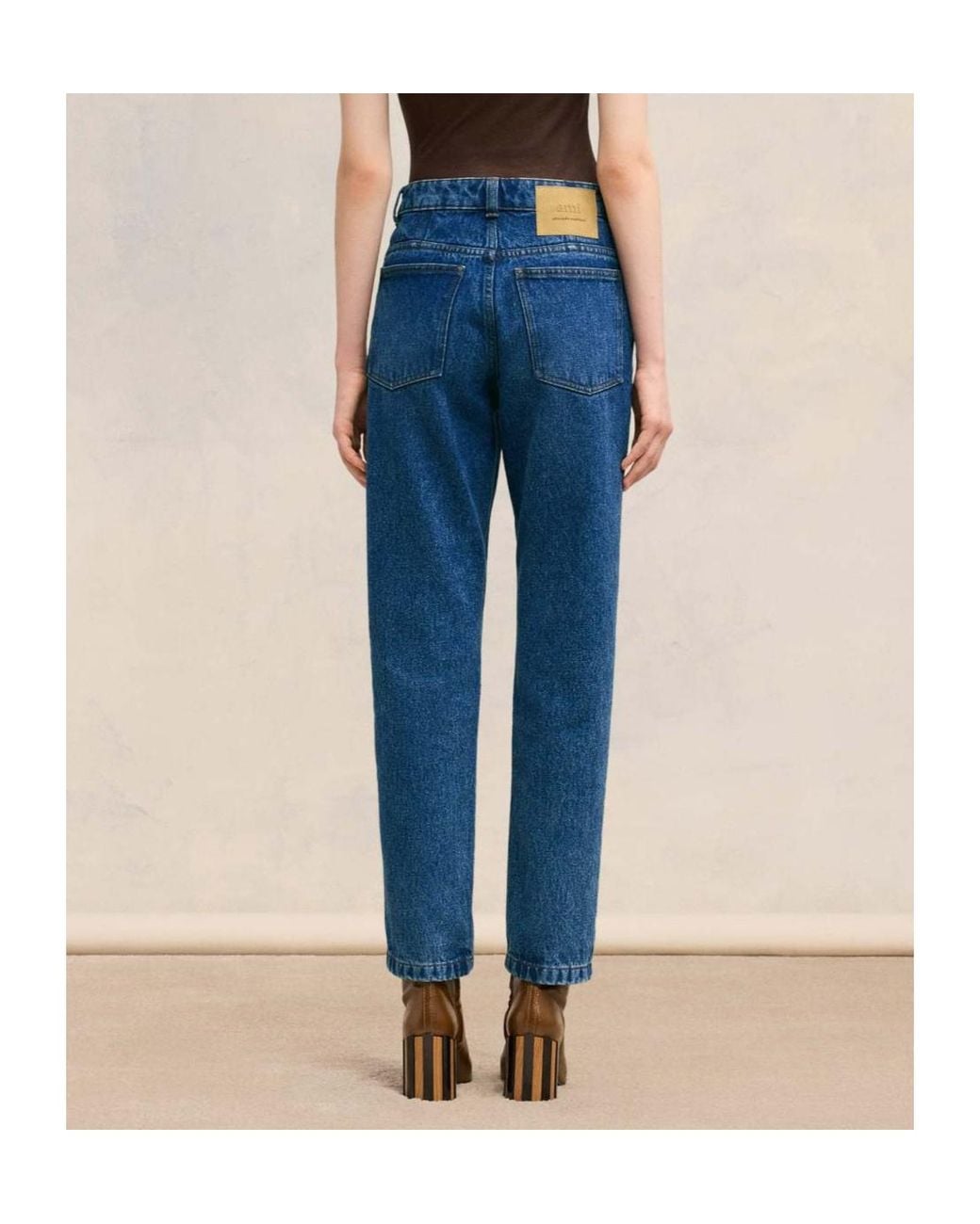 AMI Blue Straight-Leg Slim Fit Jeans