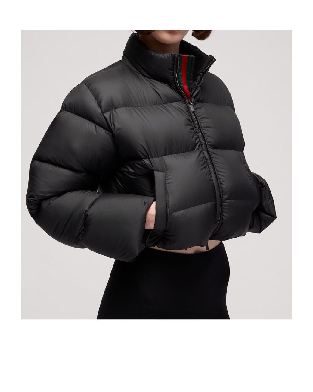 Gucci Black Padded Cropped Puffer Jacket