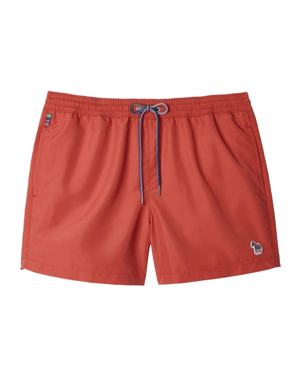 Paul Smith Red Zebra Drawstring Beachwear for men