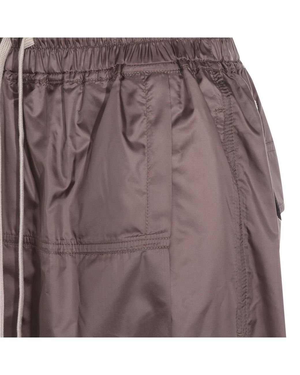 Moncler Black Moncler Rick Owens Logo Embroidered Drawstring Shorts for men