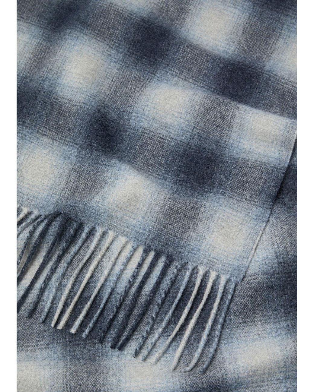 Loro Piana Blue Tartan Scarf for men