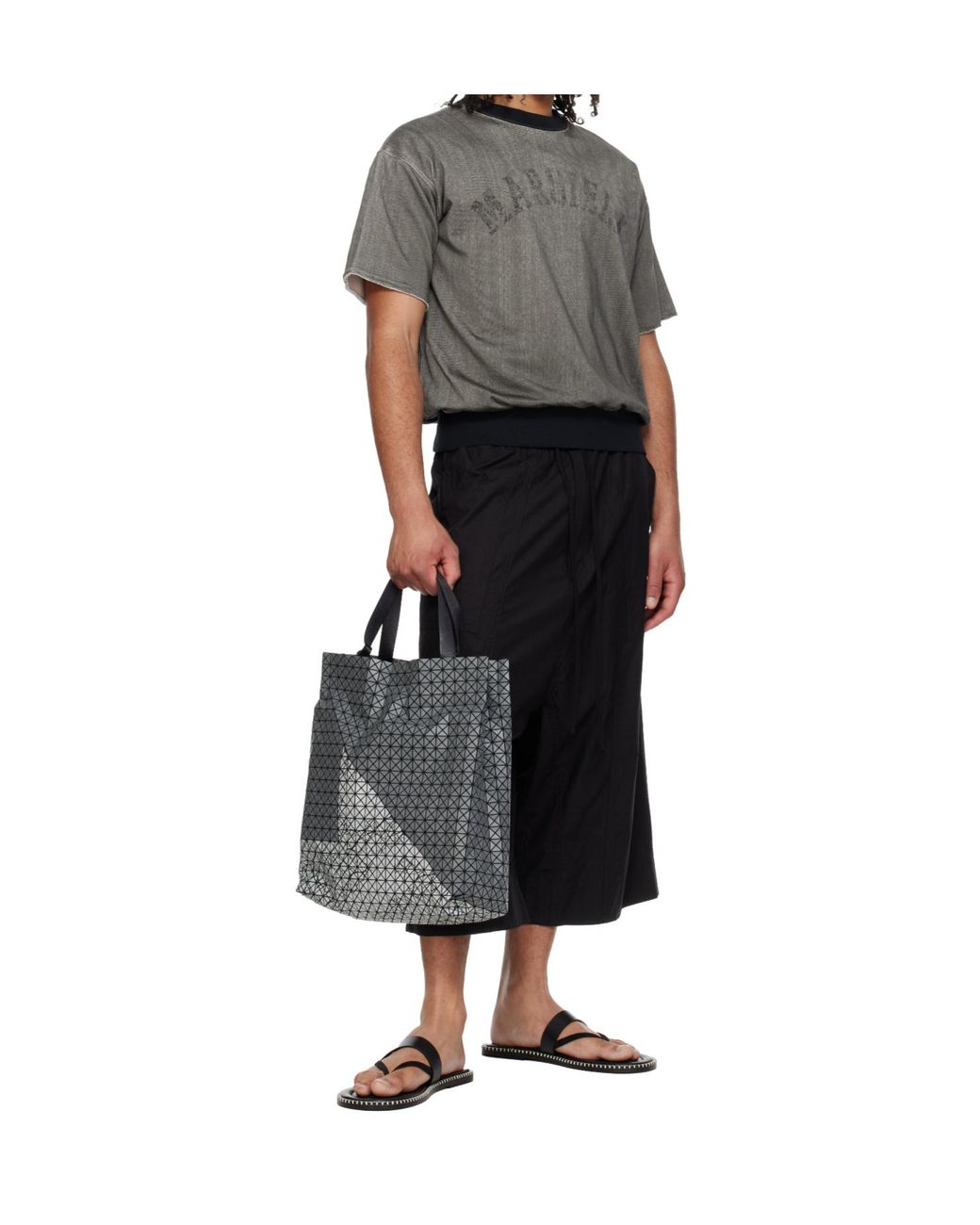 Issey Miyake Black Cart S Autobahn Geometric-Panelled Tote Bag for men