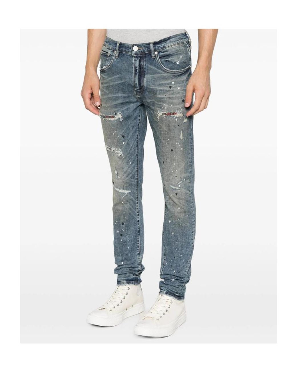 Purple Brand Blue Belt-Loop Jeans for men