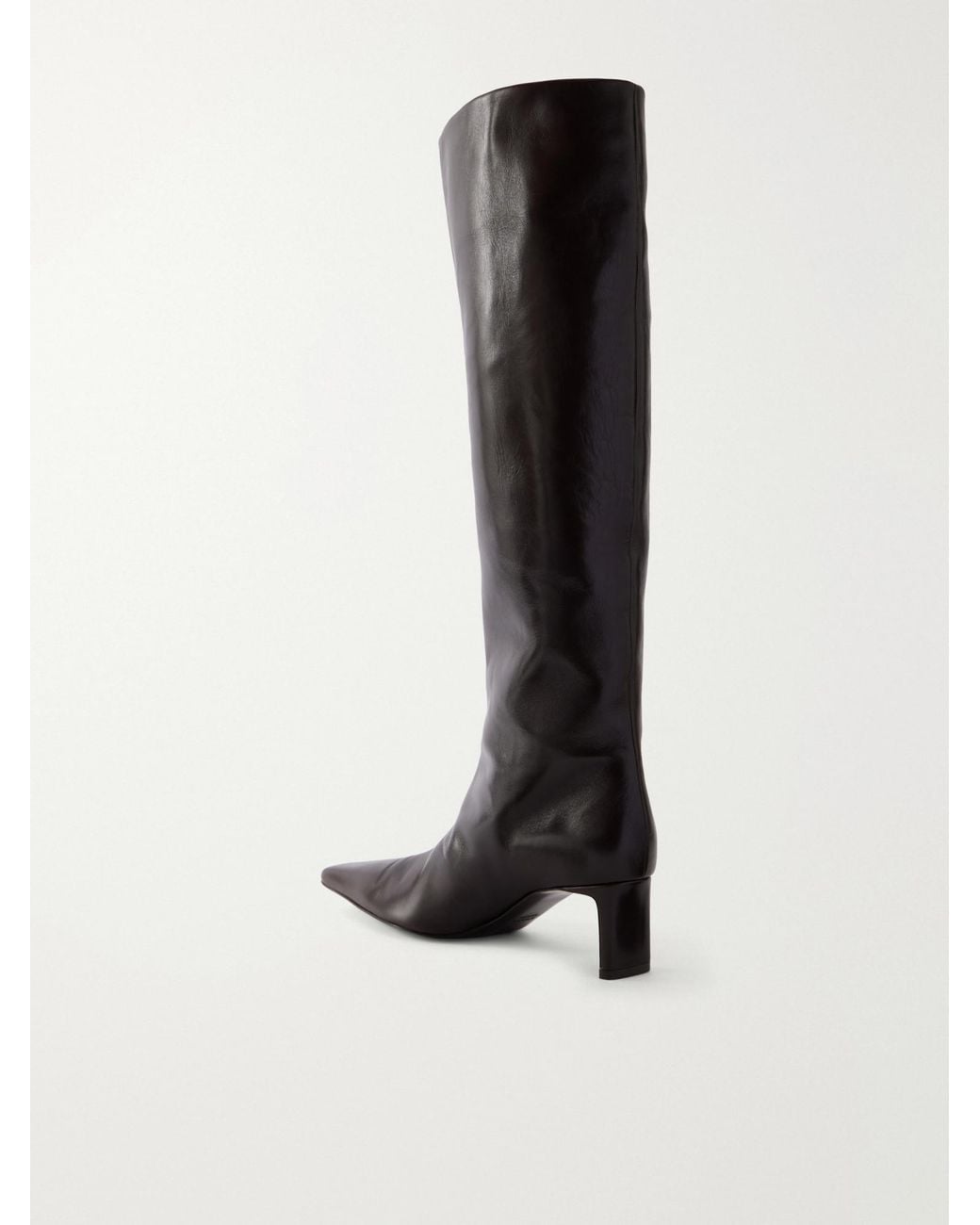 Khaite Black Knee-High Leather Boots