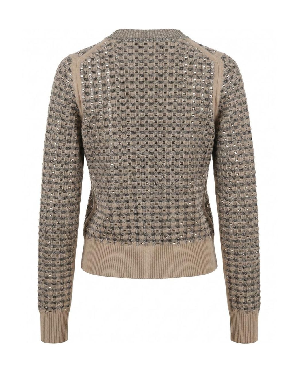 Ermanno Scervino Gray Checked Buttoned Cardigan