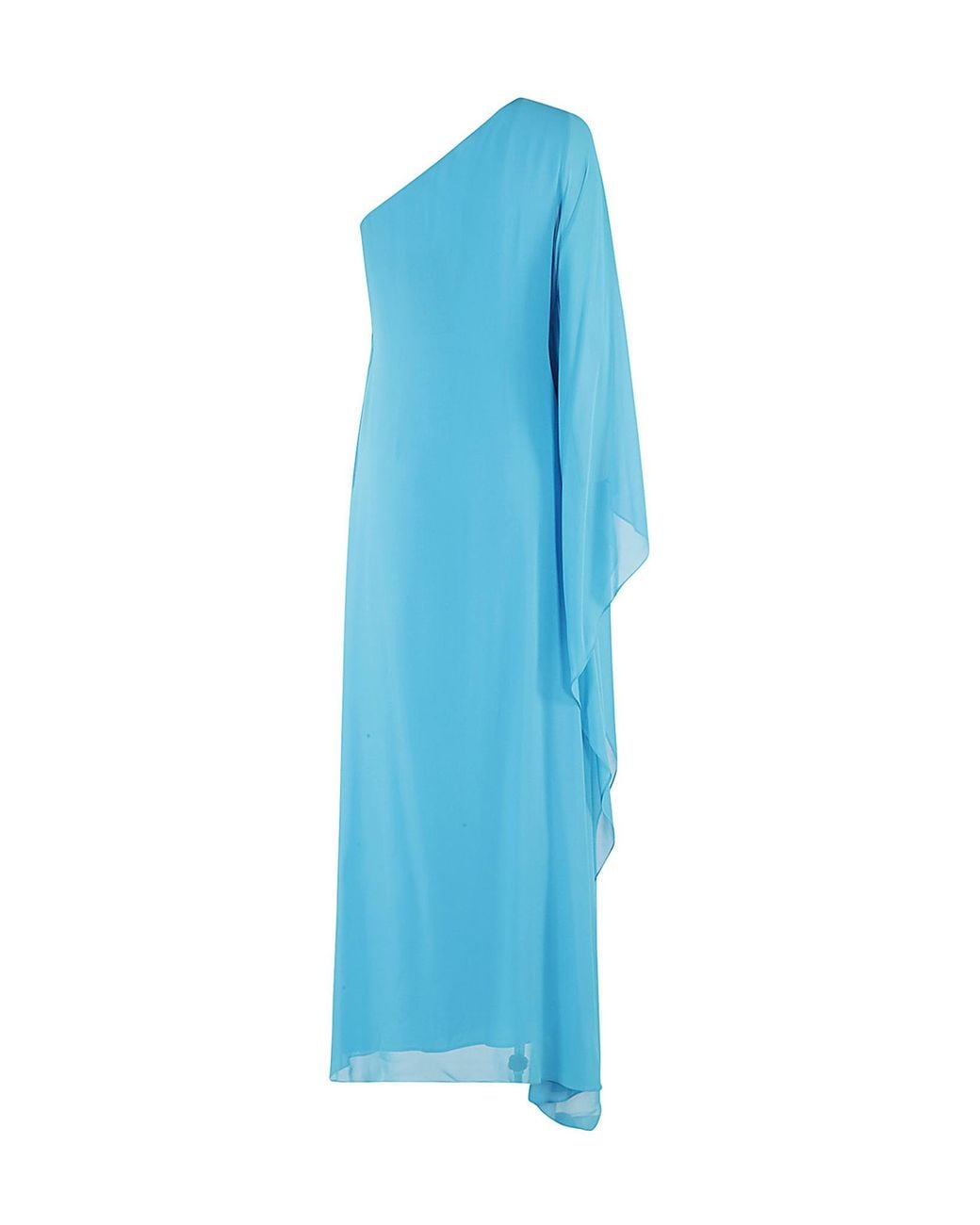 Max Mara Blue Studio Gathered One-Shoulder Dress