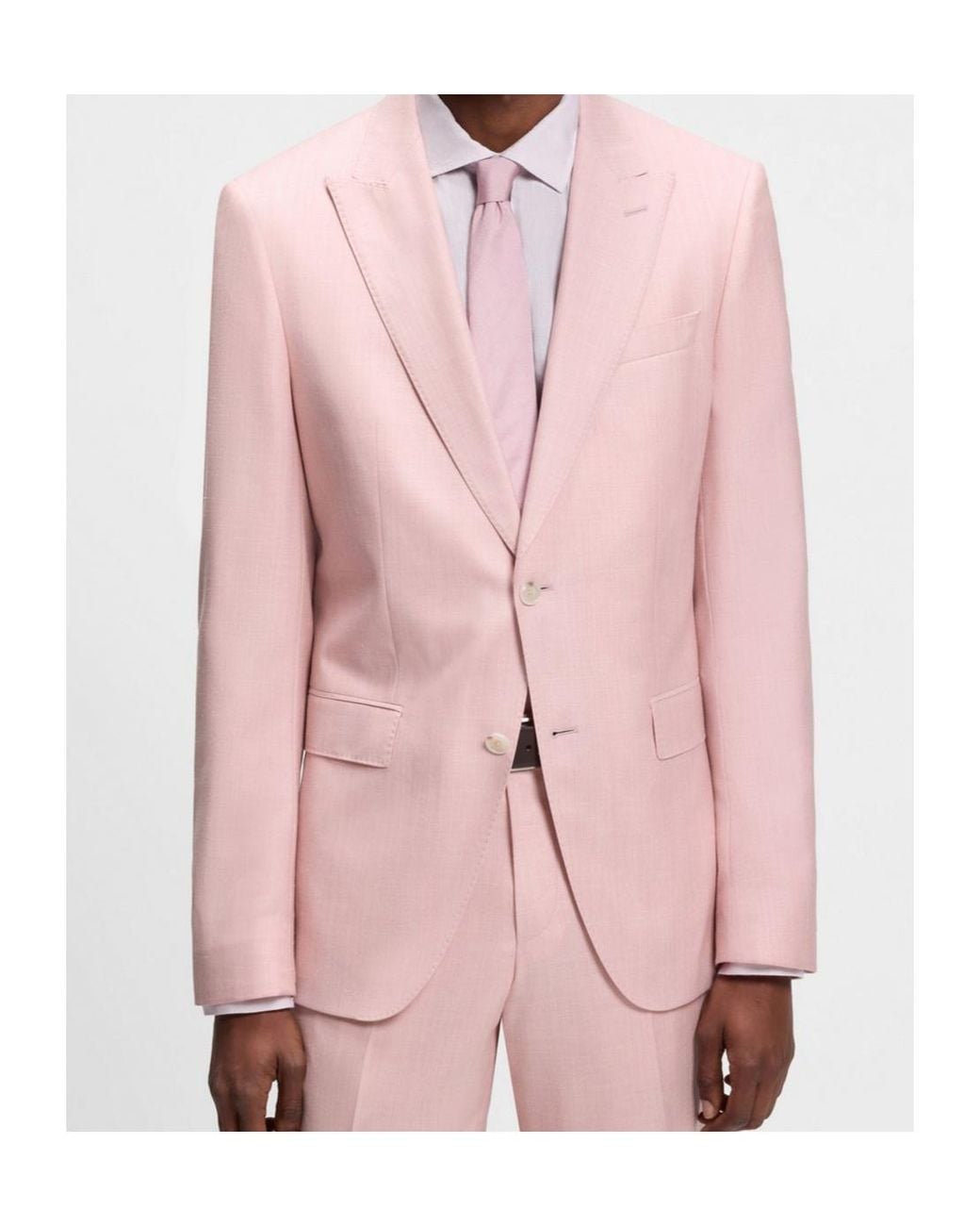 Boss Pink Button-Fastening Suit Jacket for men