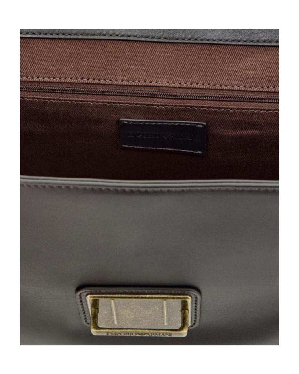 Emporio Armani Black Leather Tote Bag for men