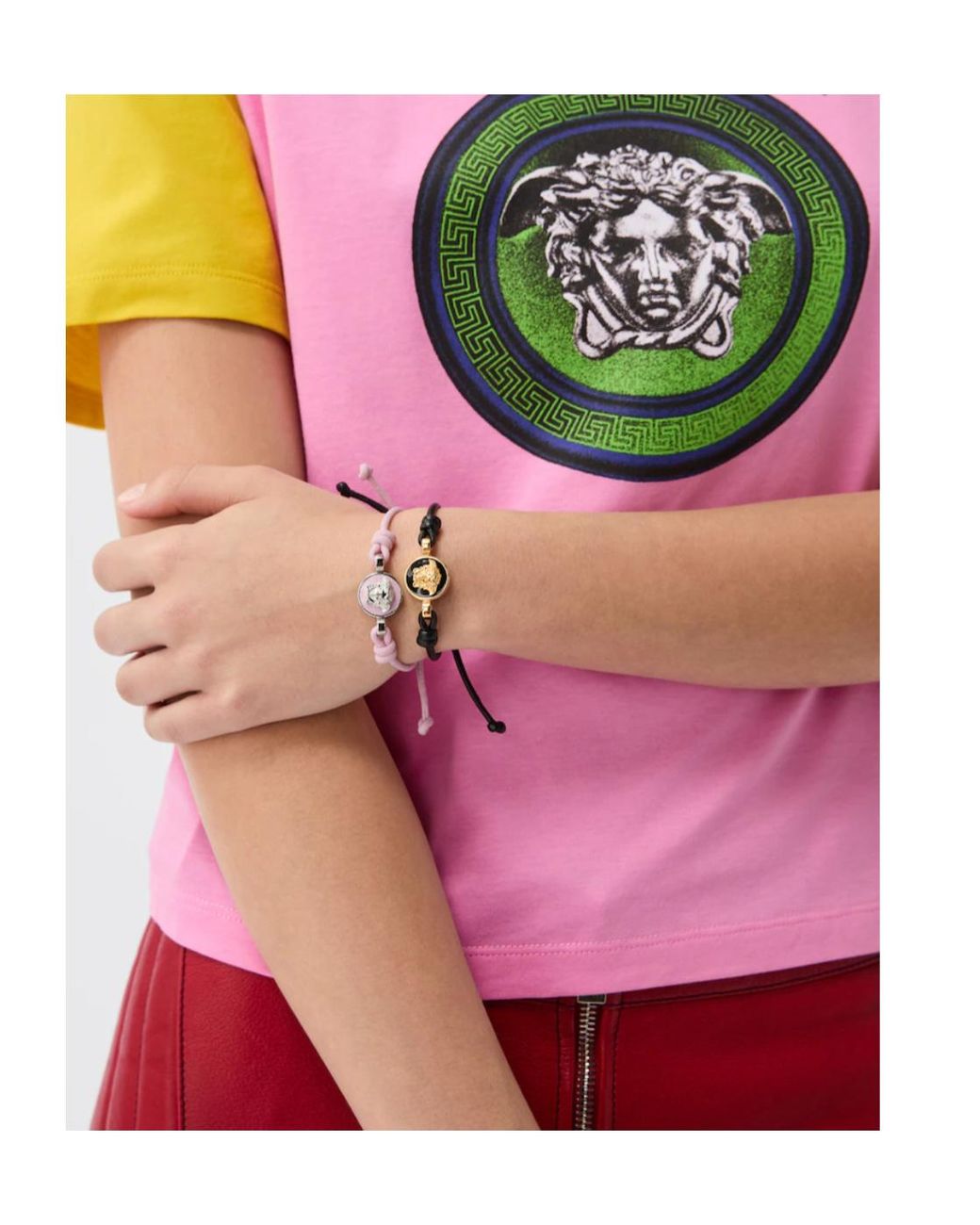 Versace Multicolor Medusa-Head Plaque Bracelet for men