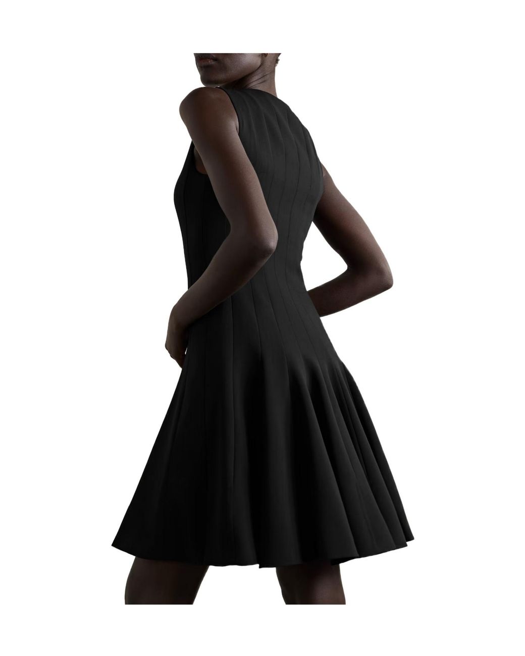 Akris Black Paneled Wool-Blend Mini Dress