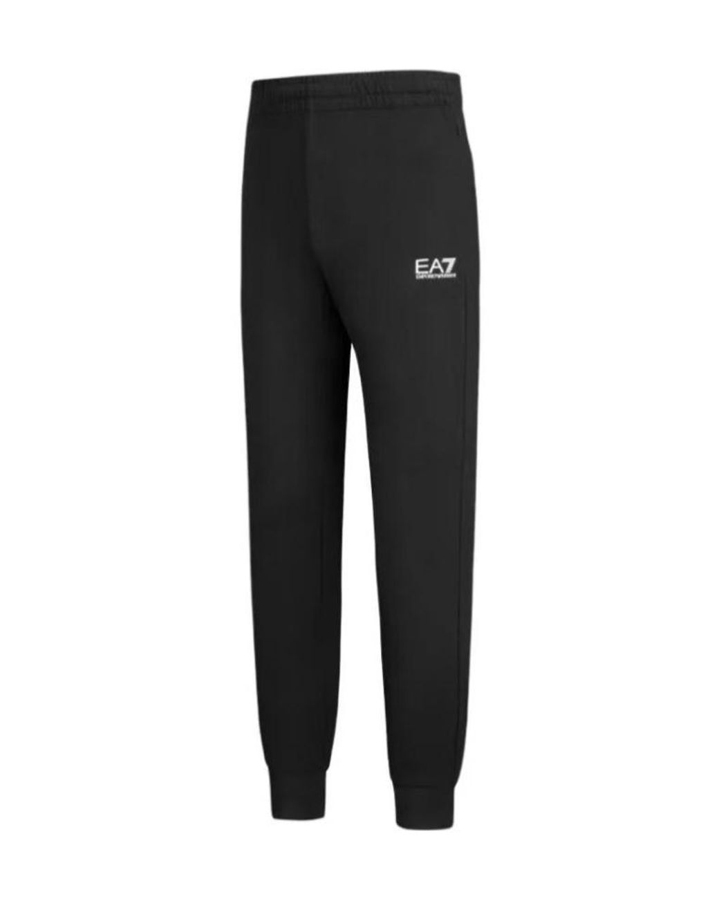 EA7 Black Elasticated Waistband Trousers for men