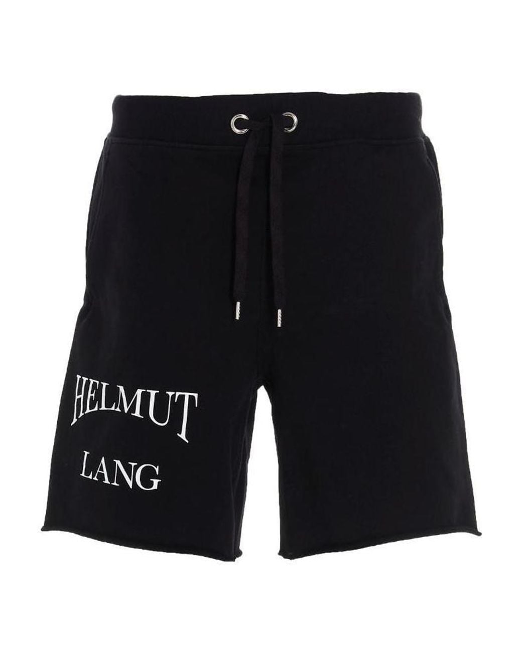Helmut Lang Black Logo-Print Track Shorts for men