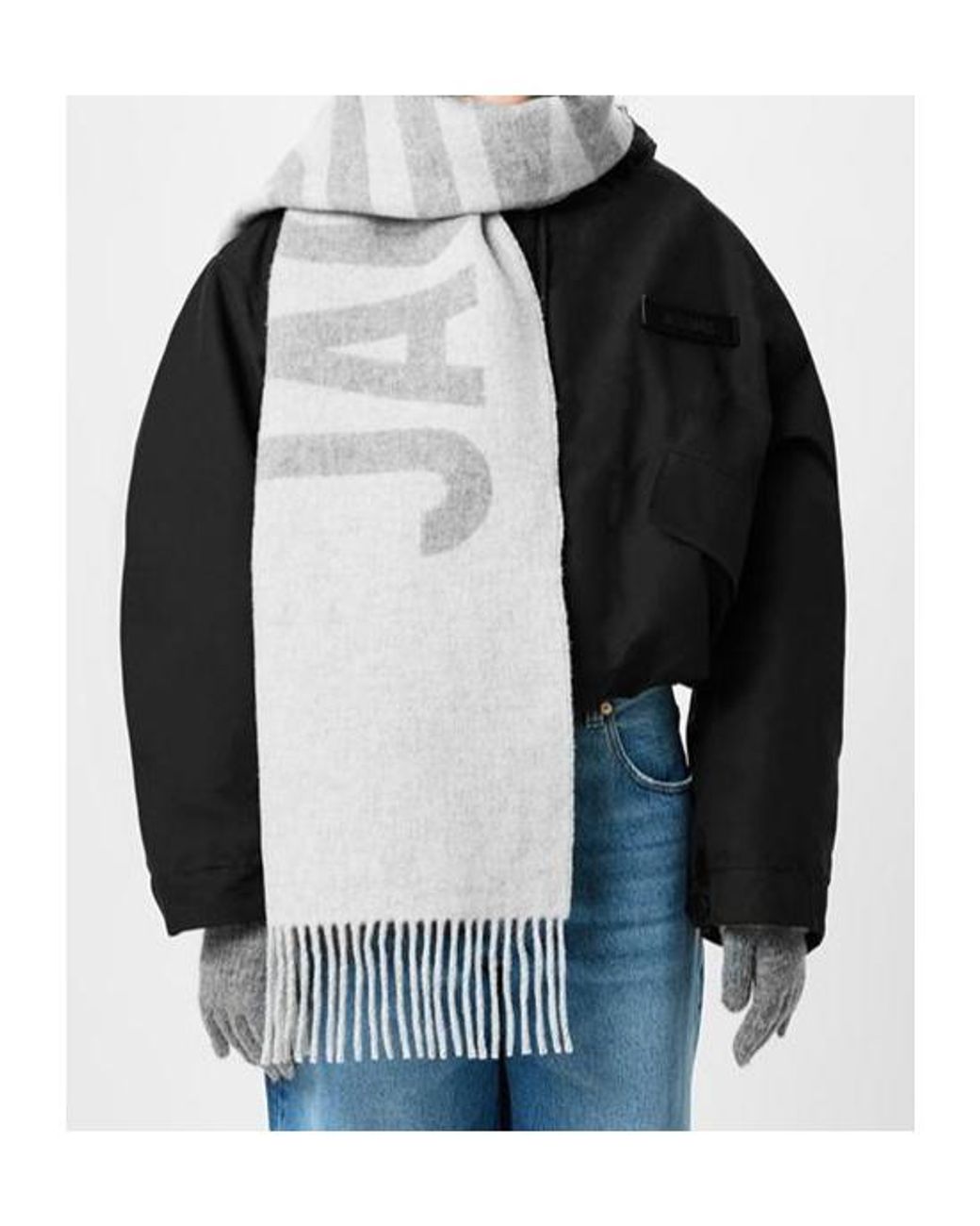 Jacquemus White Logo Scarf