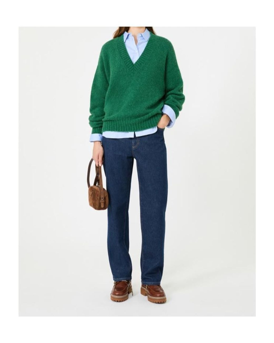 Weekend by Maxmara Green Visita V-Neck Knitted Sweater
