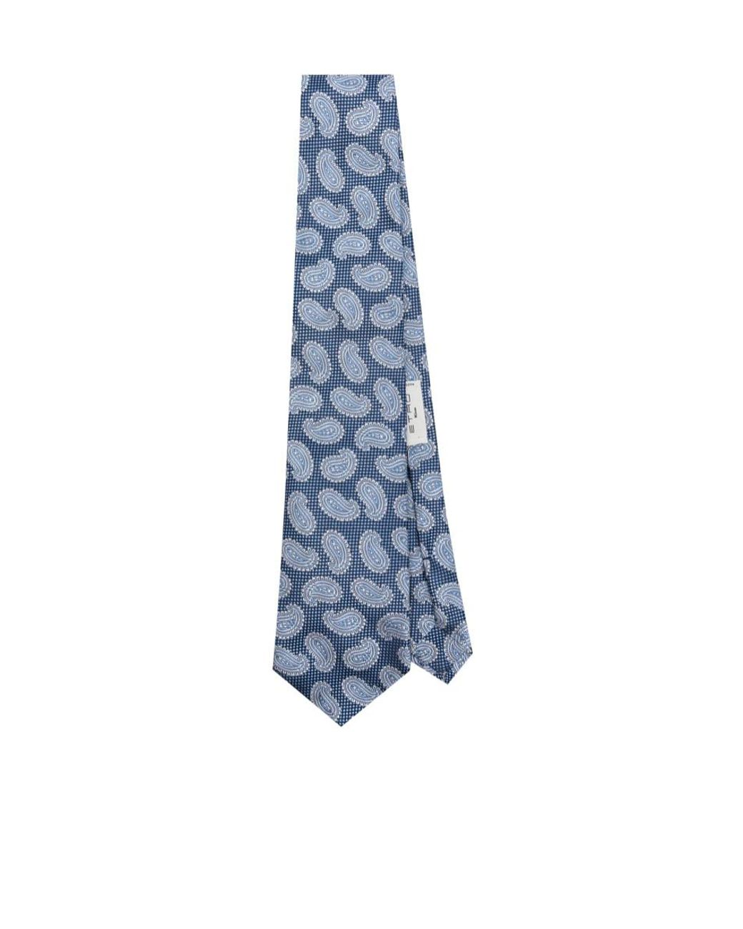Etro Blue Pattern Jacquard Pointed-Tip Tie for men
