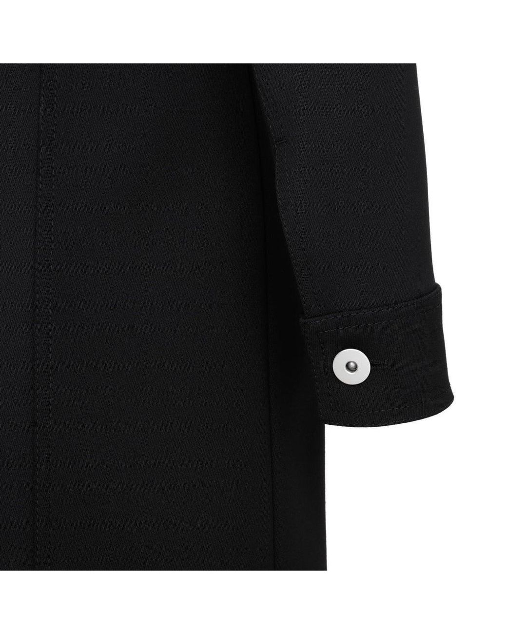 Bottega Veneta Black Structured Buttoned Mini Shirt Dress