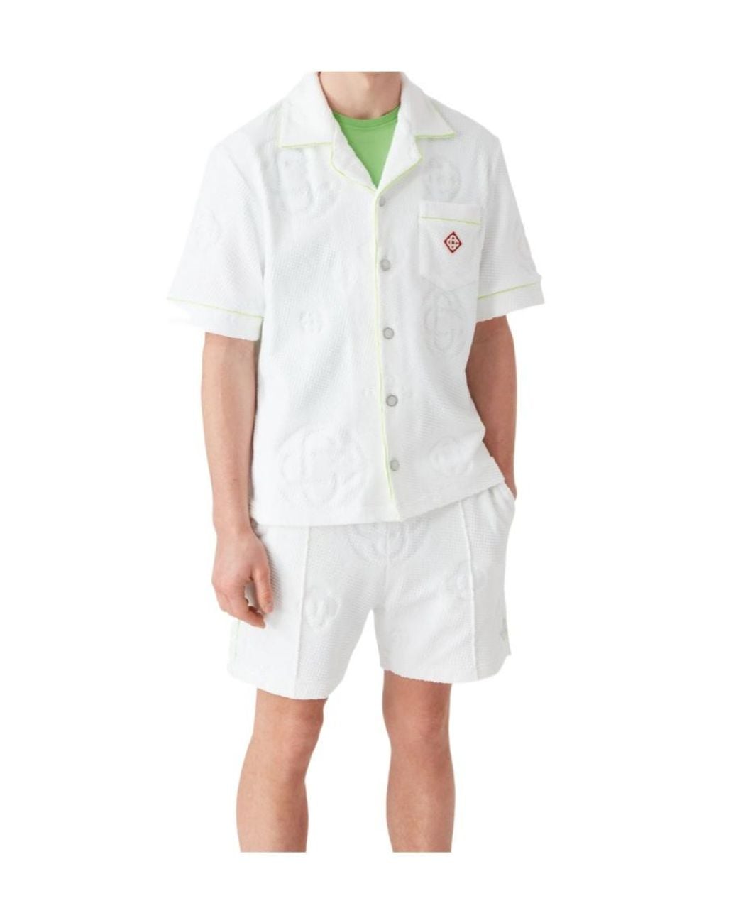 Casablanca White Towelling Monogram Shirt for men