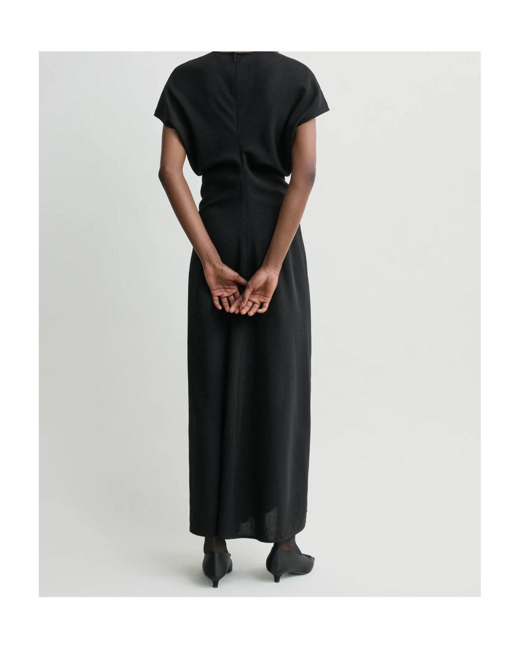 Totême  Black Short-sleeve Midi Dress