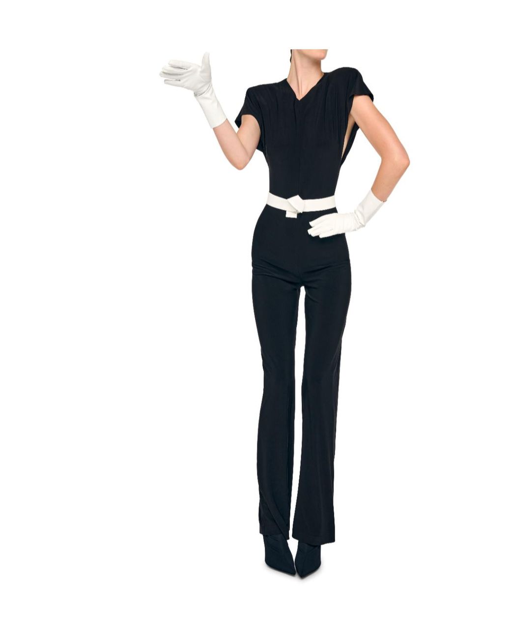 Norma Kamali Blue Cap Sleeve Wide-Leg Jumpsuit