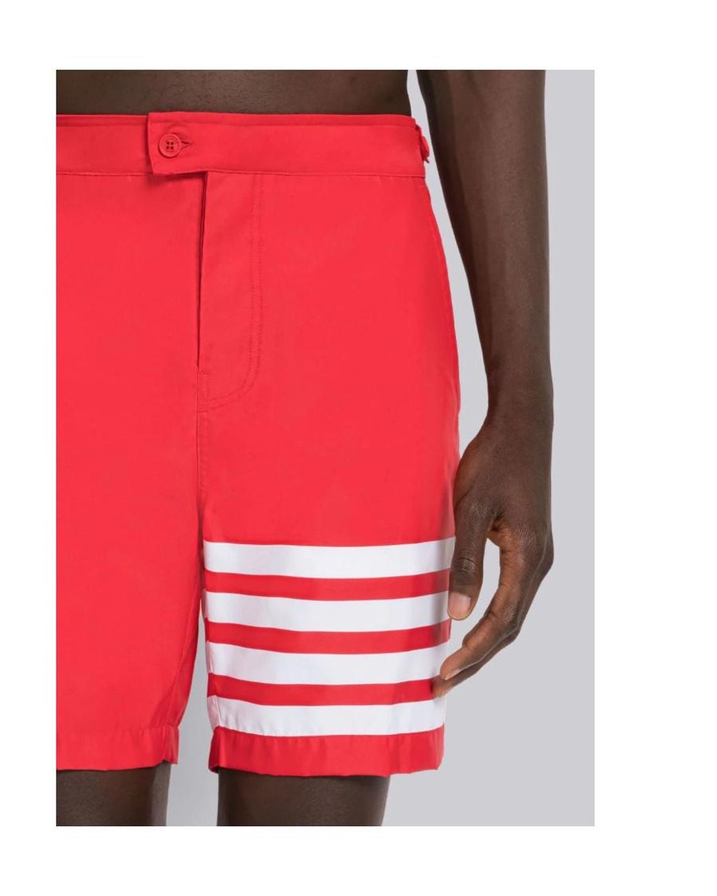 Thom Browne Red 4-Bar Shorts for men