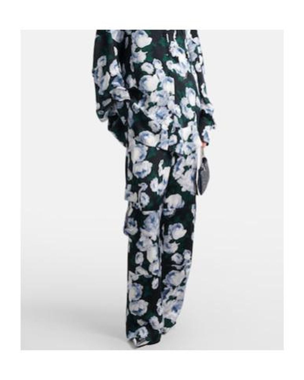 Stella McCartney Blue Printed Satin Pajama Pants