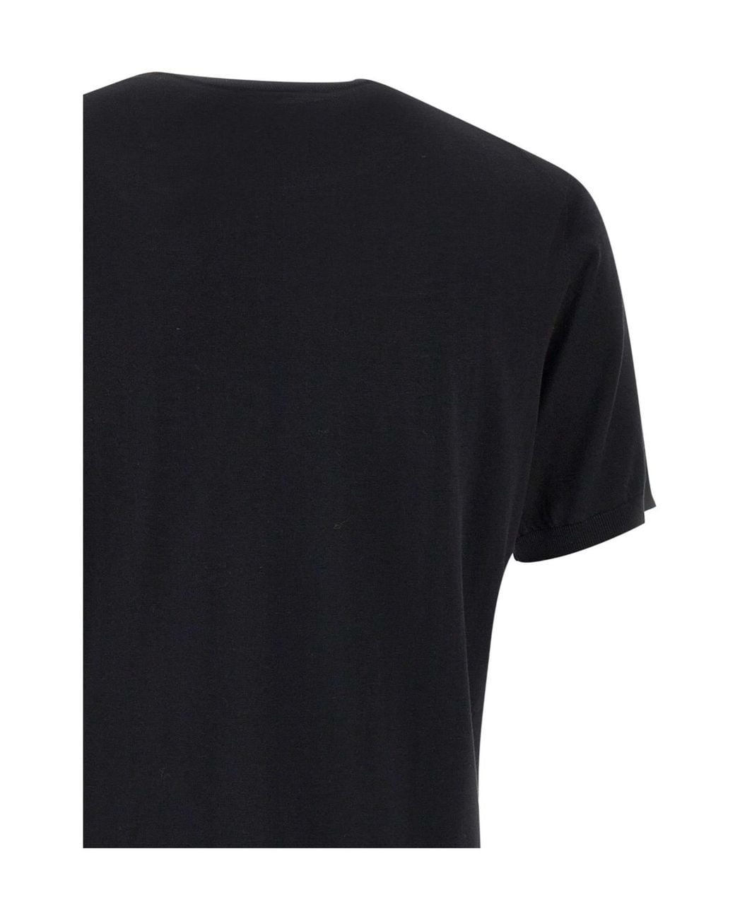 Kangra Cashmere Black Kangra Crew Neck T-Shirt for men