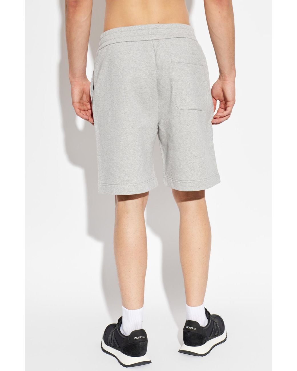 Moncler White Logo Patch Sweat Shorts for men