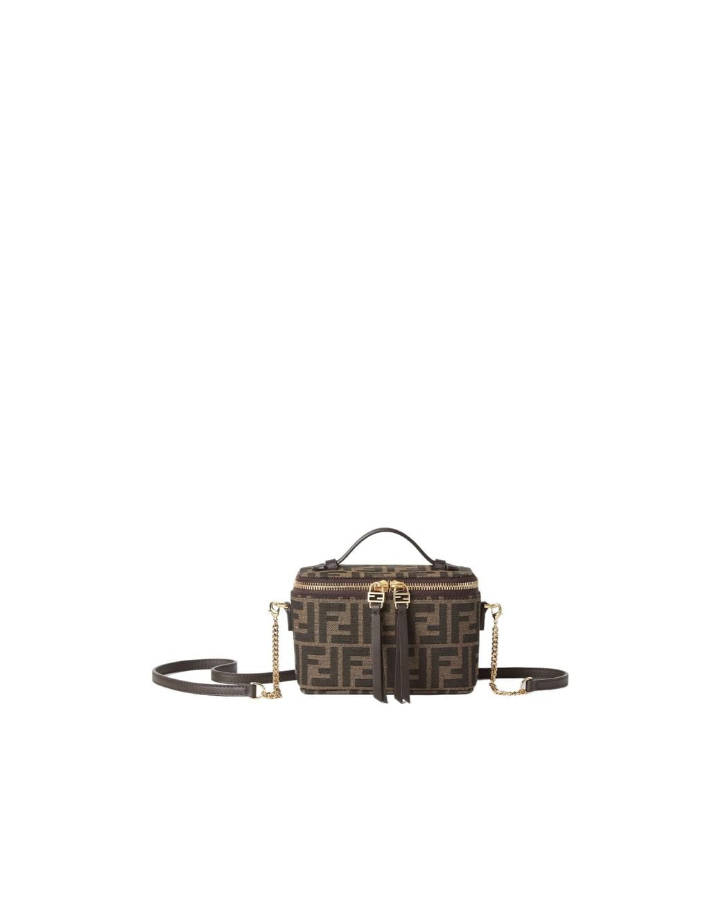 Fendi White Ff Jacquard Mini Crossbody Bag