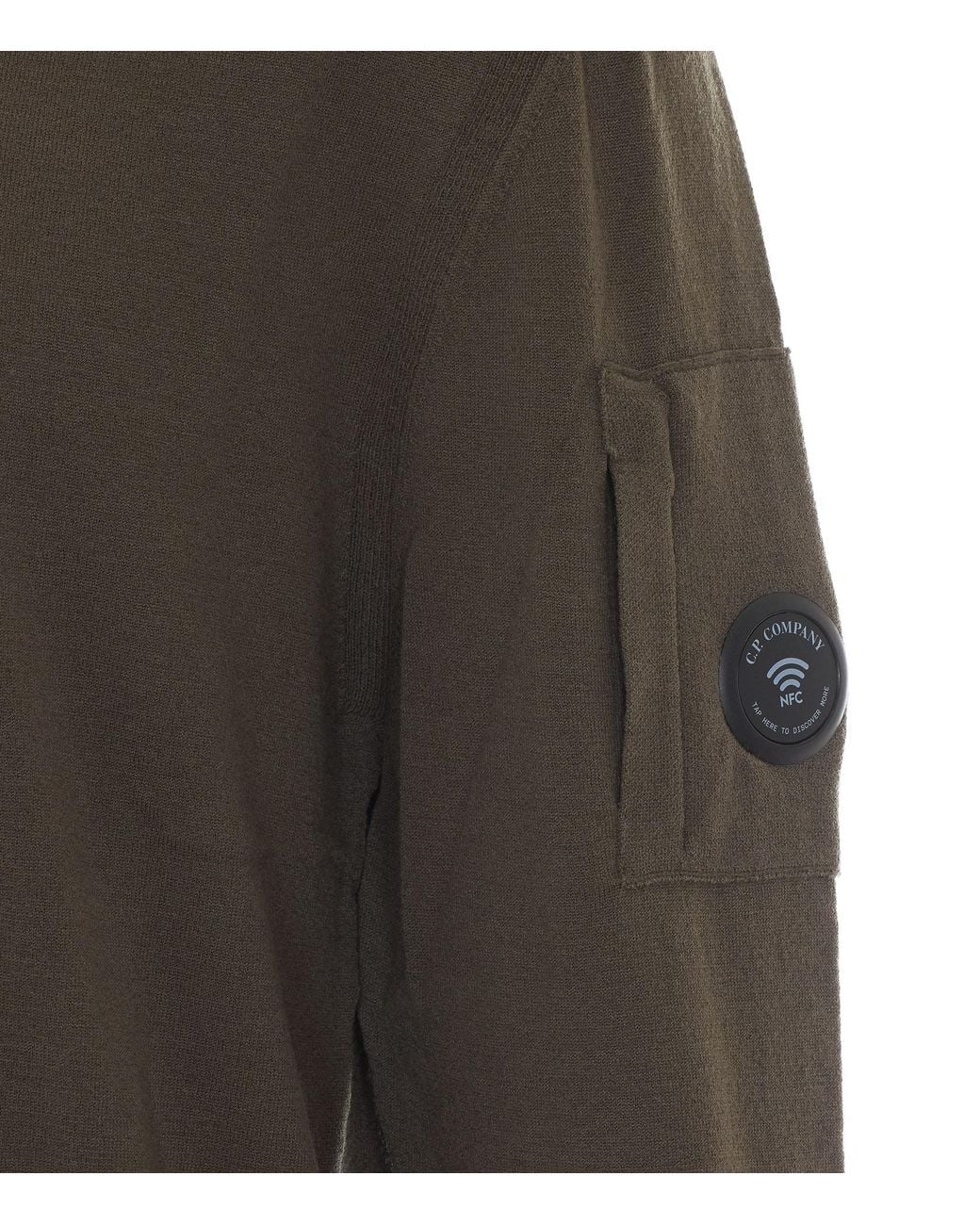 C P Company Green Lens Pocket Knitted Sweater for men