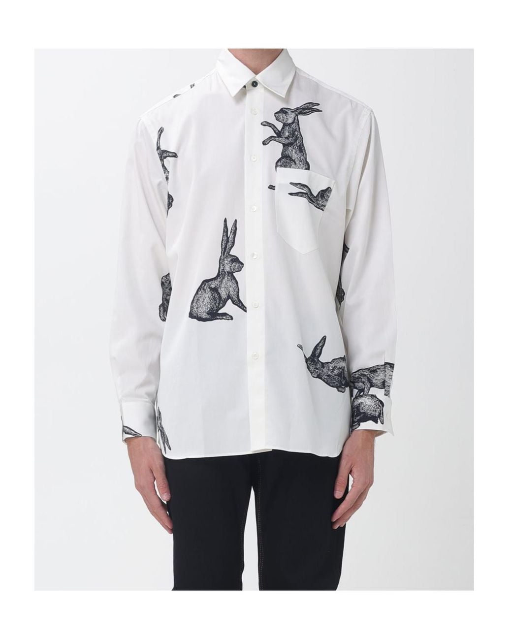 Paul Smith White Rabbit-Print Shirt for men