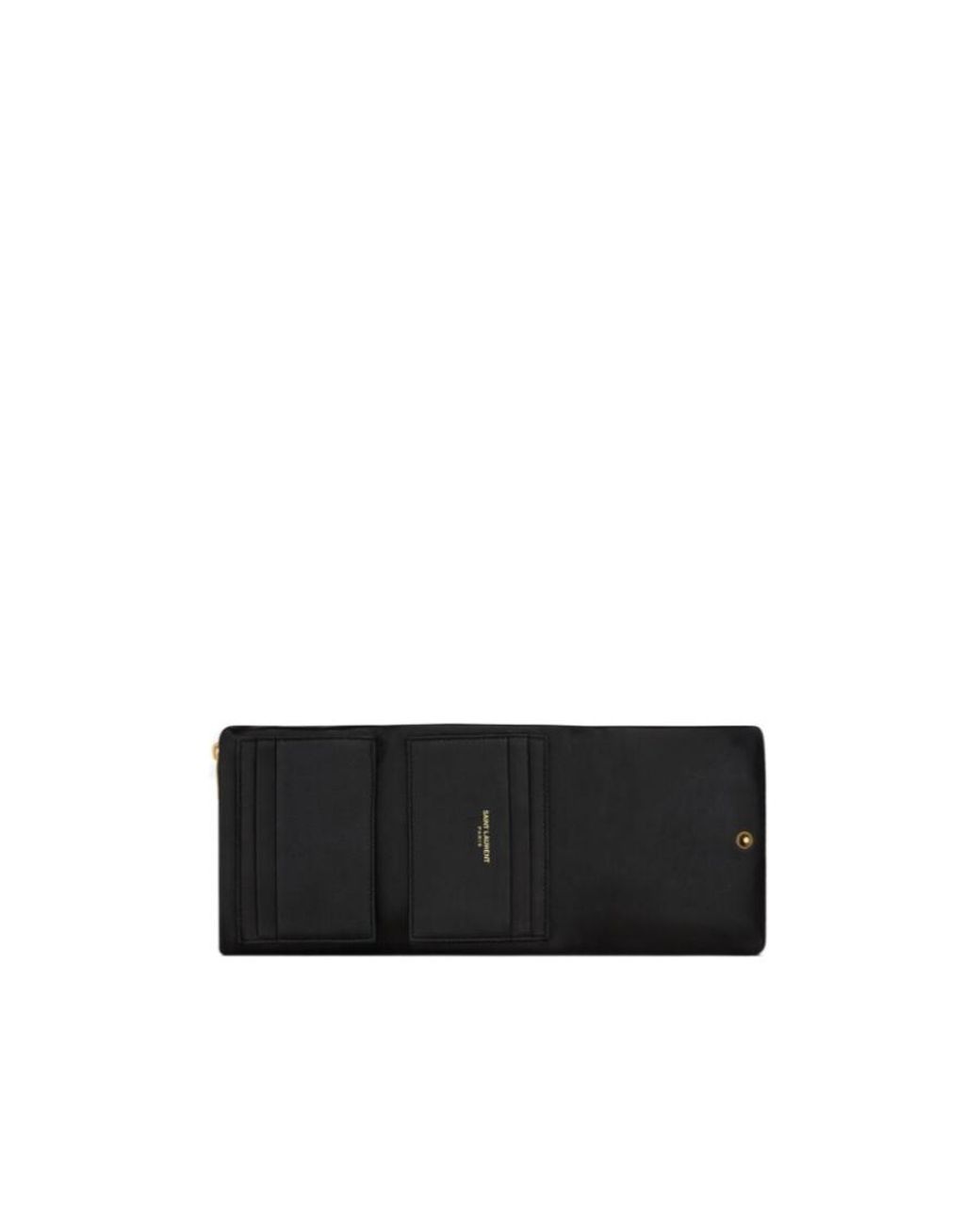 Saint Laurent Black Calypso Compact Wallet