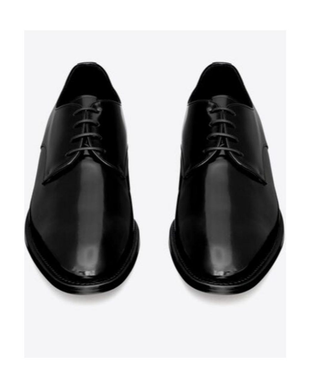 Saint Laurent Black Adrien Almond Toe Lace-Up Shoes for men