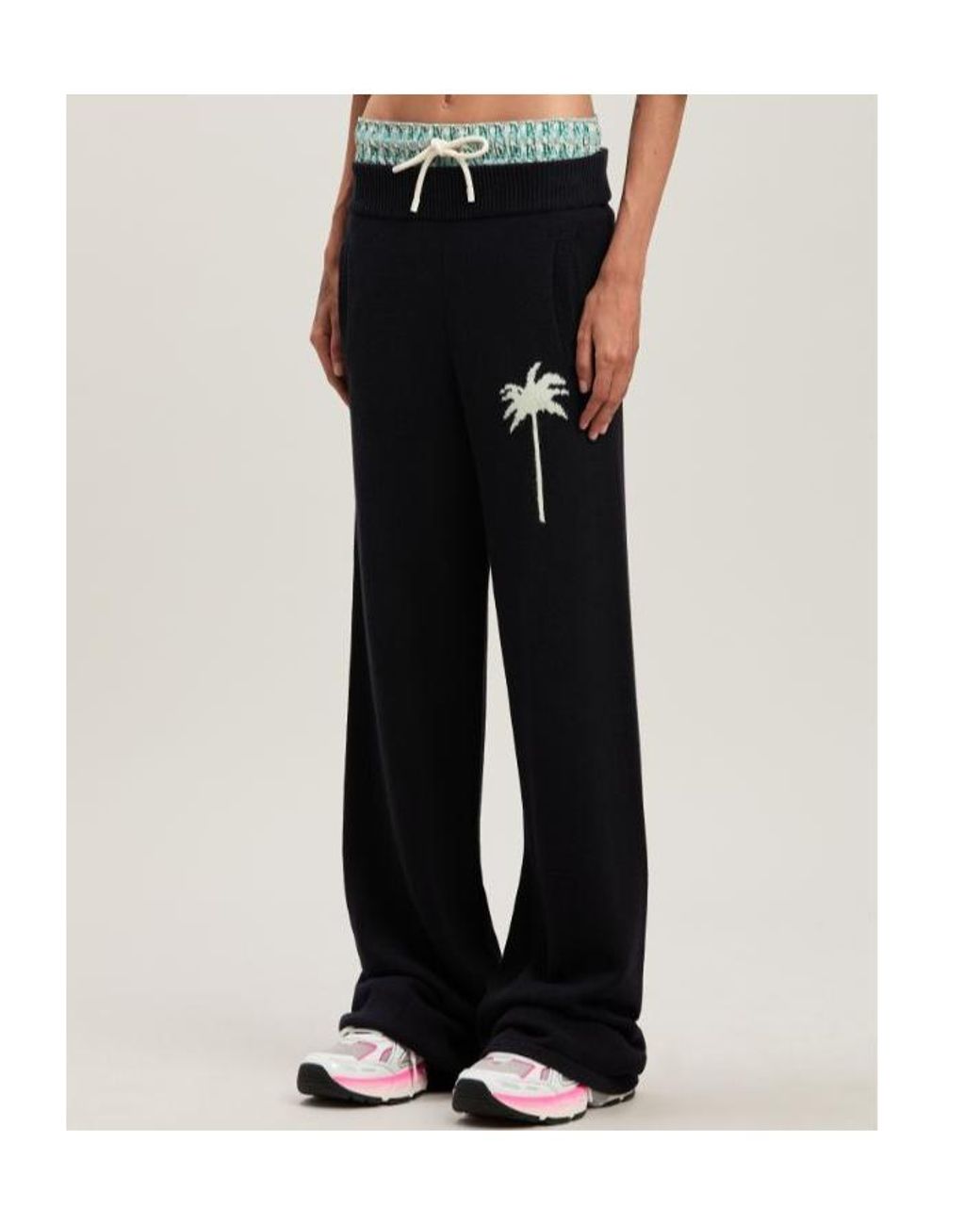Palm Angels Black Palms Knit Pants