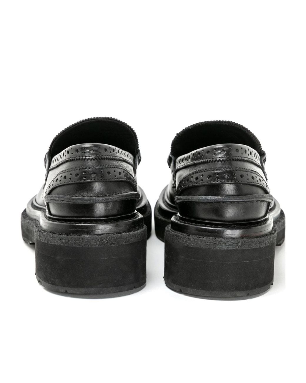 Sacai Black Wingtip Loafers