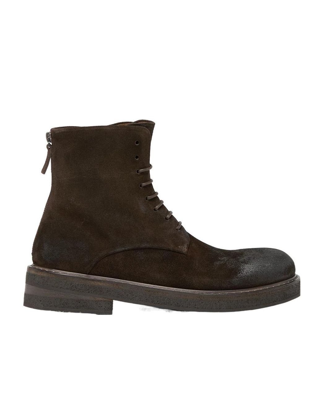 Marsèll Brown Parrucca Dark Leather Combat Boots for men