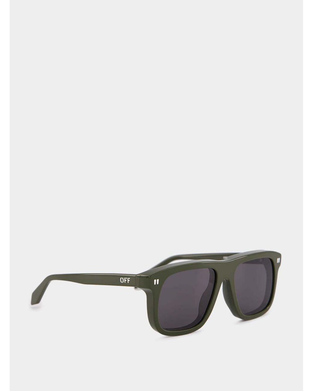 Off-White c/o Virgil Abloh Gray Clearwater Rectangle-Frame Sunglasses for men