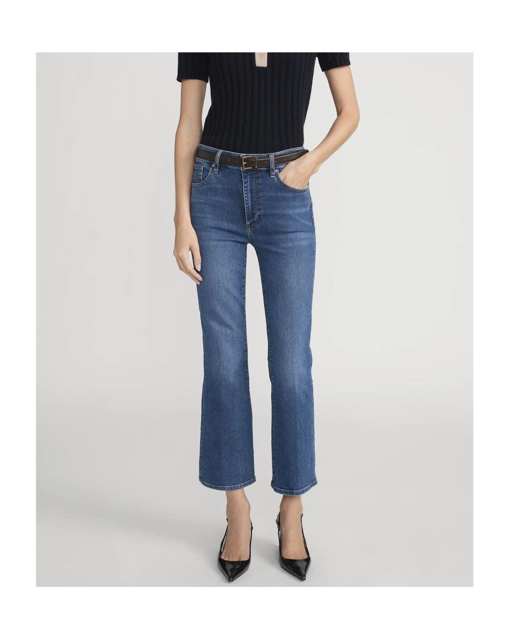 FRAME Blue Foxley Cropped Jeans