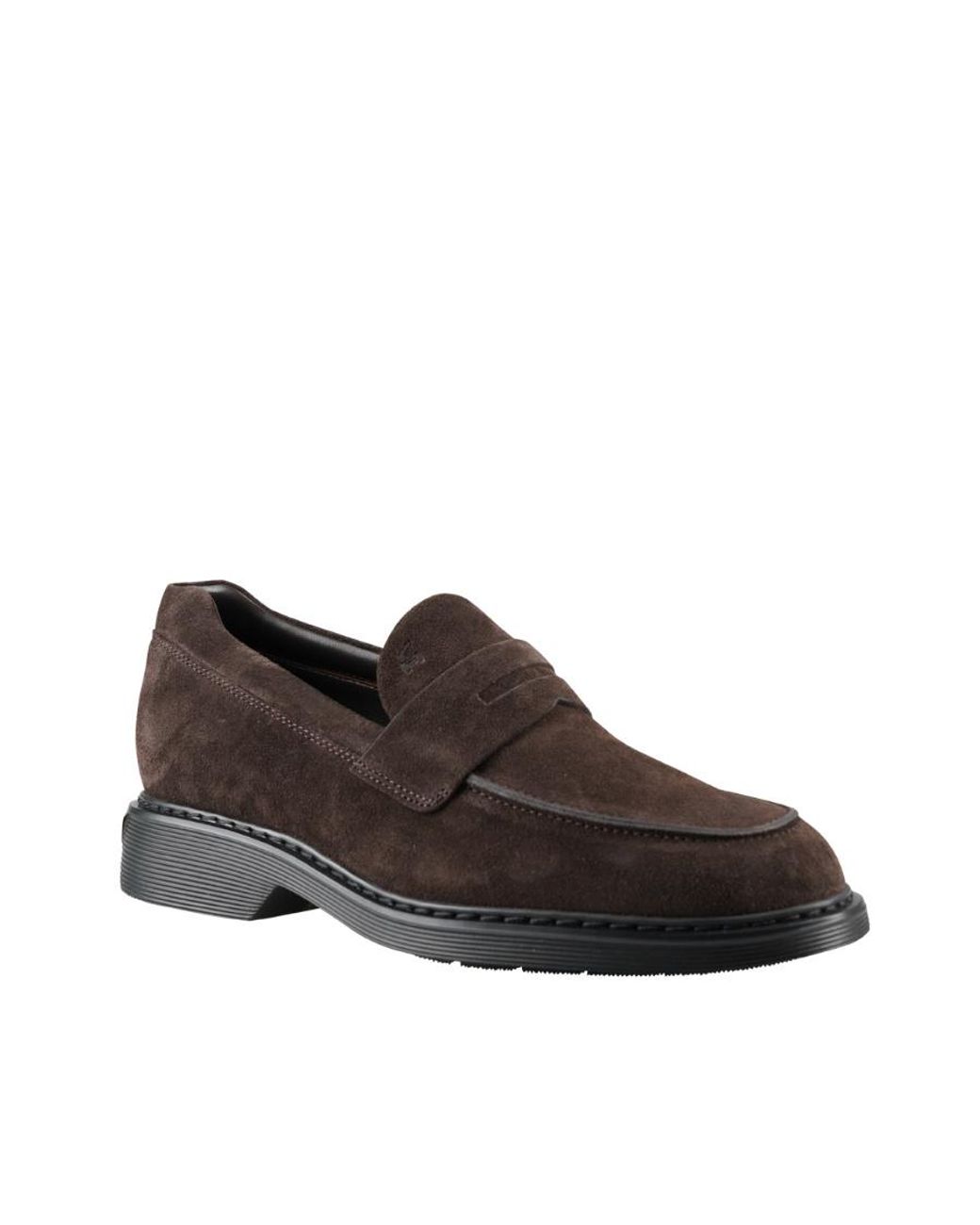 Hogan Black H576 Almond-Toe Loafers for men