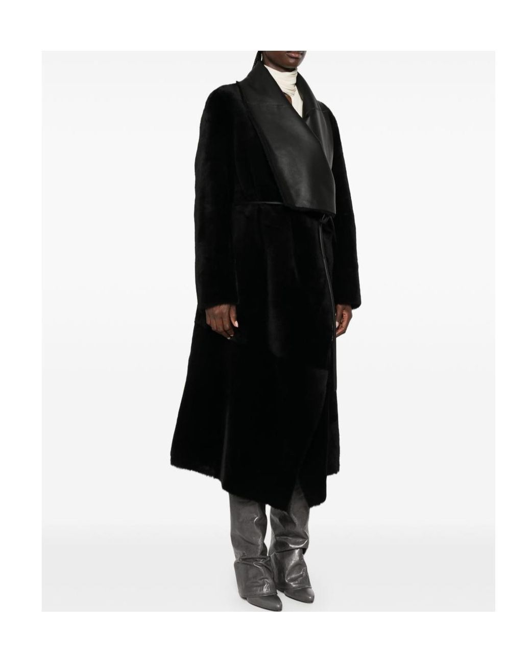Blancha Black Long-Sleeved Coat
