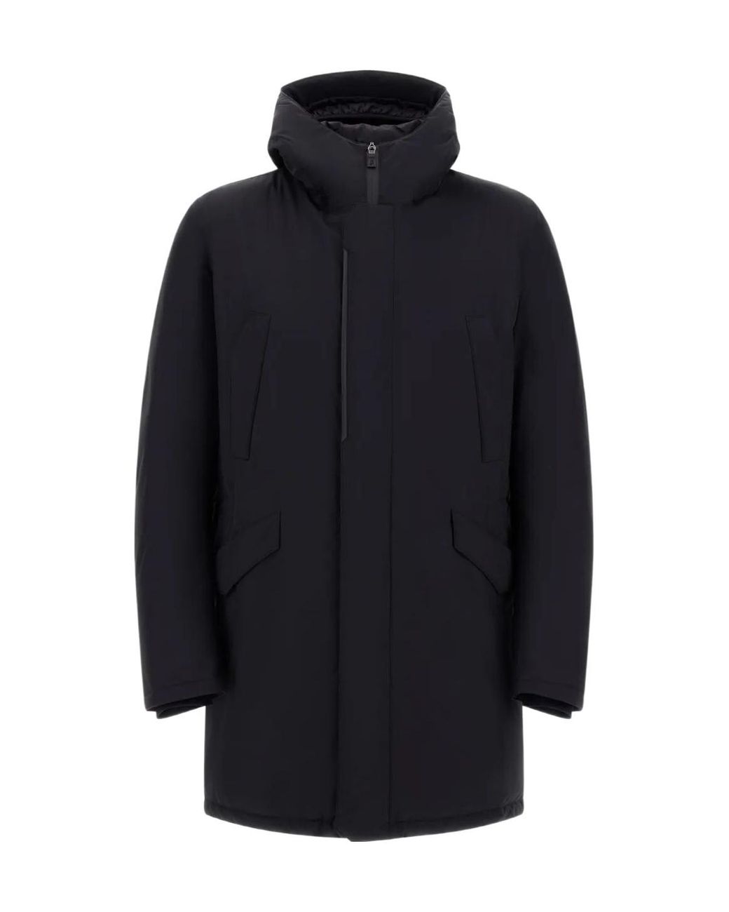 Herno Blue Hooded Long Parka for men